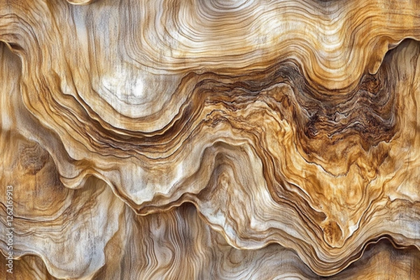 Fototapeta Natural pattern with wood texture, creating a unique visual effect for the interior, textures, patterns