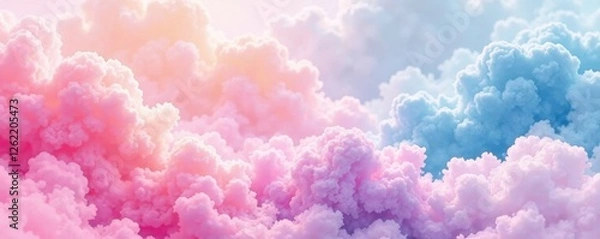 Fototapeta Seamless watercolor cloud stripe pattern Textured background ideal for textile , decor, fabric, aesthetic