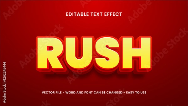 Fototapeta Red text effect, editable bold 3d text effect