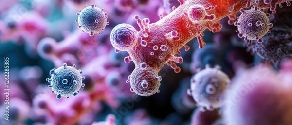 Obraz Detailed View of Bacterial Biofilm Structure