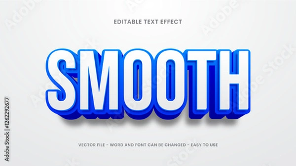 Fototapeta Clean text effect, editable blue 3d text effect
