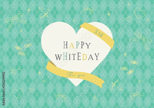 Fototapeta ホワイトデー素材イラスト デザイン_アーガイル