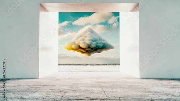 Fototapeta Futuristic Cloud Metropolis  Surreal Sky  Modern Architecture  Dreamlike Landscape