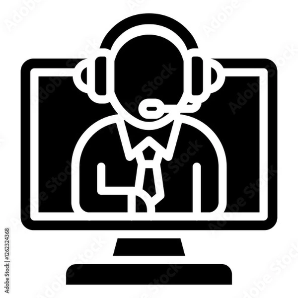 Fototapeta Personal Assistance Support Glyph Customer Support and Service Vector Design