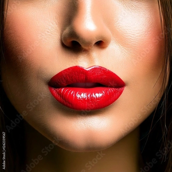 Fototapeta red lip romance, symbol, femininity, manicure, romantic, trendy, lady, make up, elegant, feminine, professional, seductive, shine, stylish, smiling, emotion, human, individuality, look, lovely