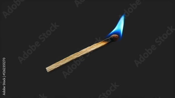 Obraz Burning match on a black background. 
