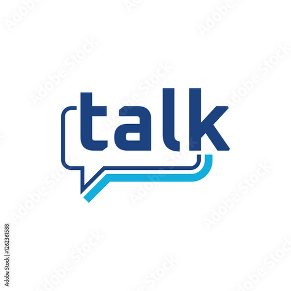 Fototapeta talk logo design, rectangle Sound bubbles graphic icon vector 