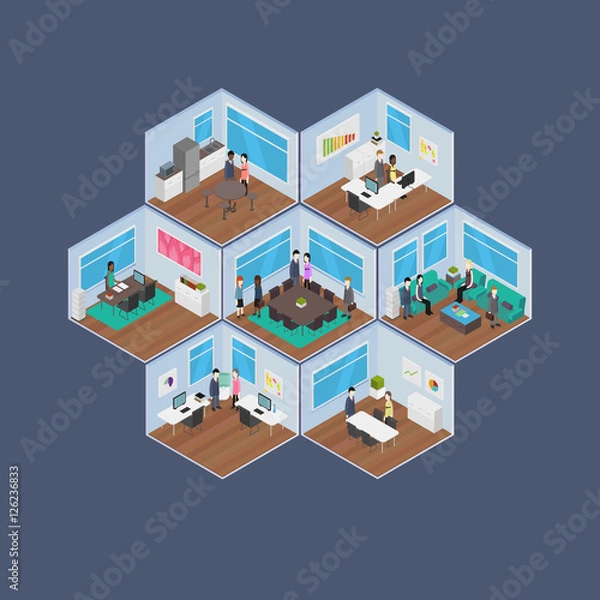 Fototapeta Isometric Office