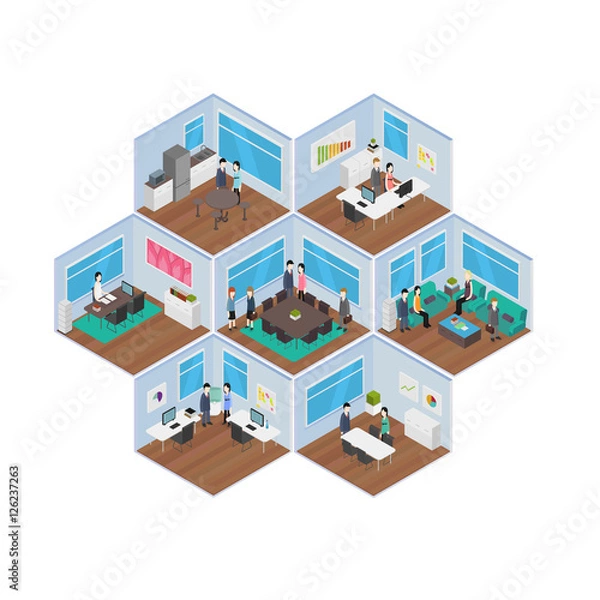 Fototapeta Isometric Office