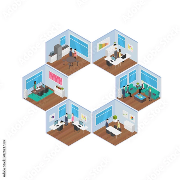 Fototapeta Isometric Office
