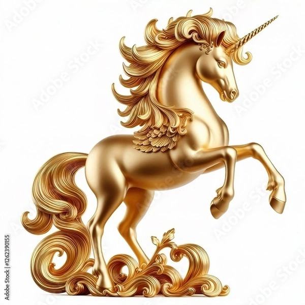 Obraz golden horse on a white background