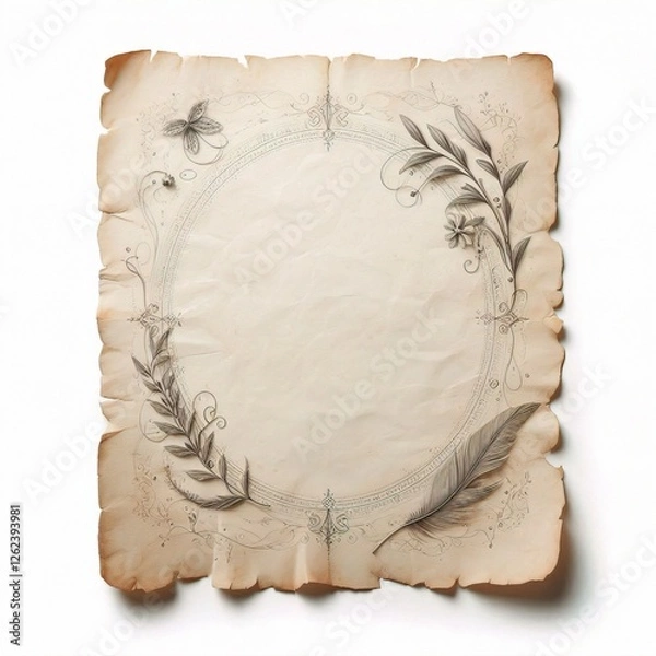 Obraz old paper isolated on a white background