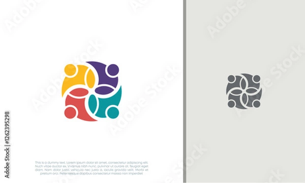 Obraz Global Community Logo Icon Elements Template. Community human Logo template vector. Community health care. Abstract Community logo	