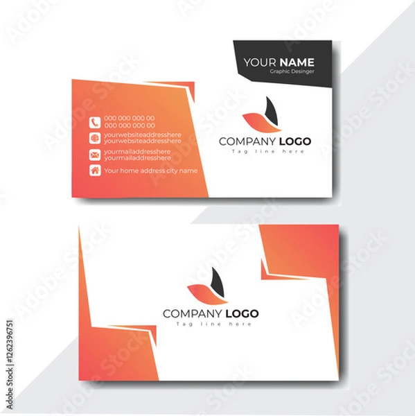 Fototapeta Business card design template, Clean professional business card template, visiting card, business card template.
