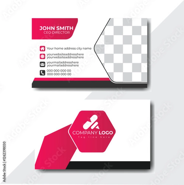 Fototapeta Business card design template, Clean professional business card template, visiting card, business card template.
