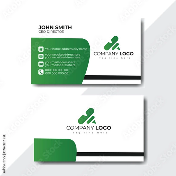 Fototapeta Business card design template, Clean professional business card template, visiting card, business card template.
