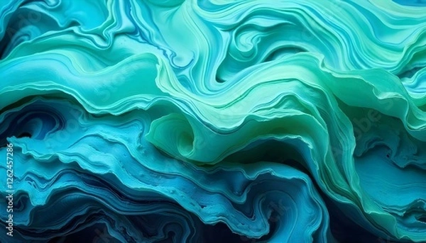 Fototapeta Dynamic Abstract Ocean Captivating Fluid Painting of Waves Light and Underwater Patterns in a Modern Colorful Design