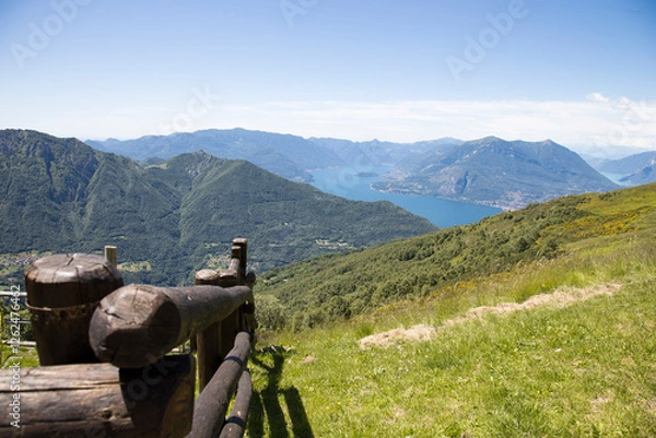 Obraz Panoramic view.
Panoramic view of Como Lake seen from a location named: “Alpe Giumello”.