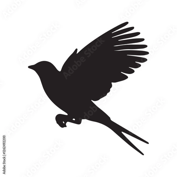 Obraz Bird silhouette vector file isolated on white background