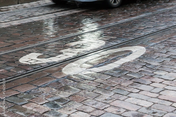 Obraz speed limitation sign on the city road of Helsinki