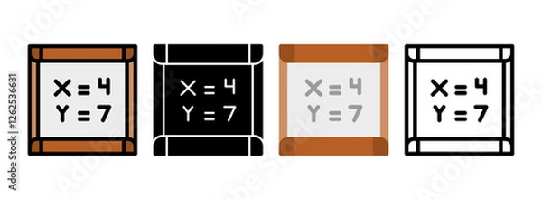 Fototapeta Set of Algebra Line, Line Filled, Glyph, Flat Icons