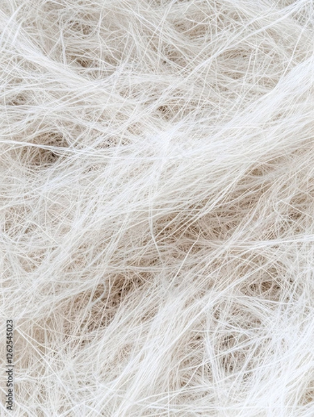 Fototapeta Messy and unorganized white fur texture