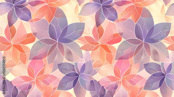 Fototapeta A vibrant floral pattern featuring overlapping petals in soft pastel colors.