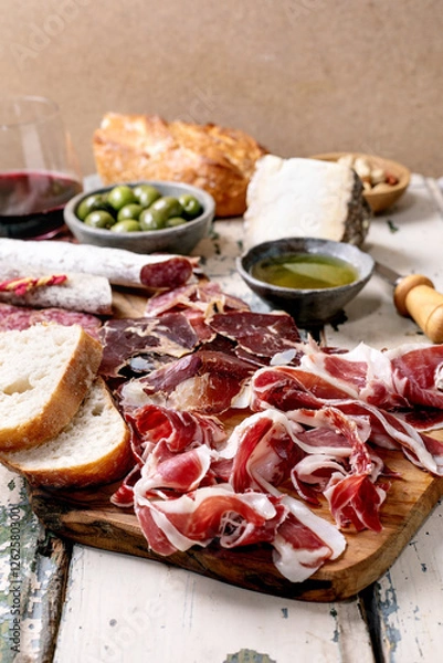 Obraz Snack board with Jamon Iberico