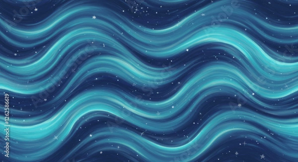 Obraz Blue waves ripple and flow, creating a dreamy, abstract scene