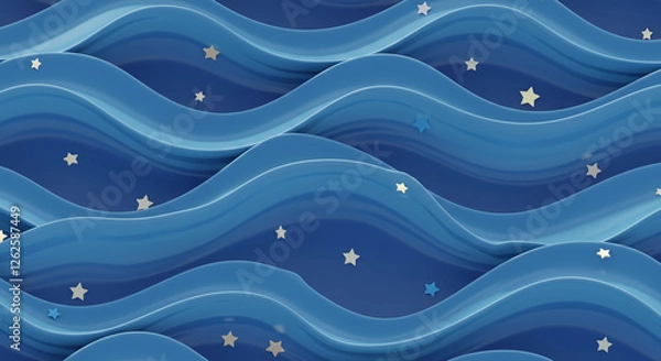 Obraz Blue waves ripple and flow, creating a dreamy, abstract scene