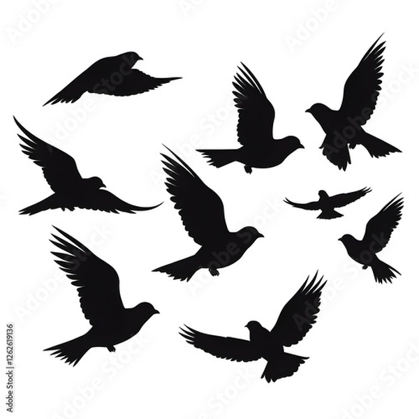 Obraz birds flight silhouette
