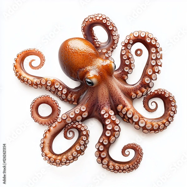 Obraz Octopus isolated on white background