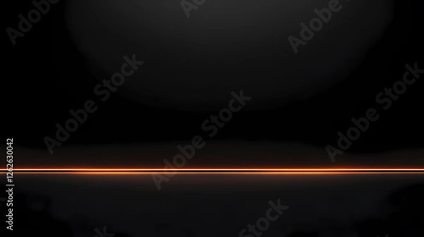 Obraz Black Image with a Central Orange Glowing Line
