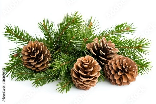 Obraz Top-tier pinecone metallic PNG featuring a transparent background, ideal for digital artwork, graphic design, and seasonal decorations.