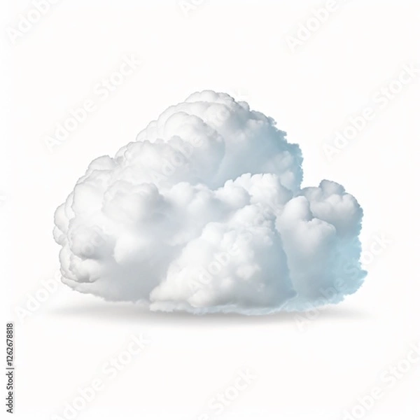 Obraz Isolated White Cumulus Cloud on White Background