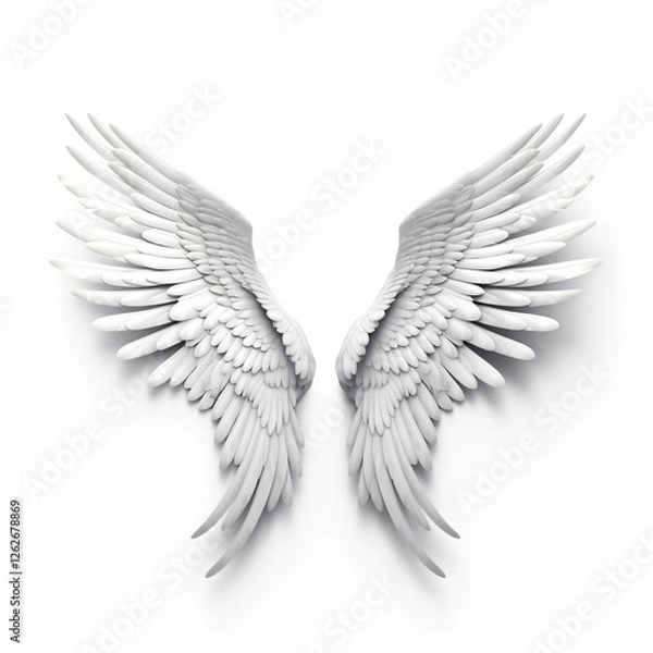 Obraz Elegant White Wings Isolated on White Background