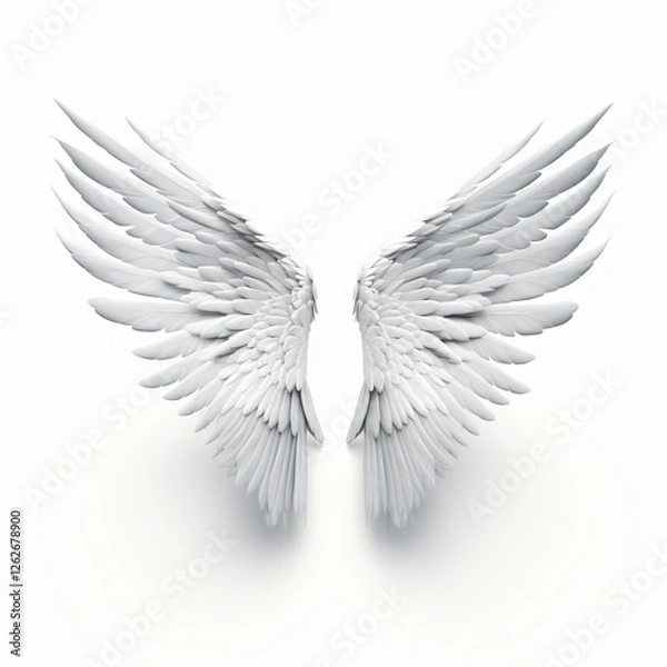 Obraz Elegant White Wings on Bright Background