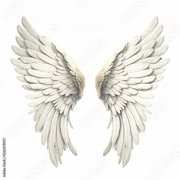 Obraz Elegant White Wings on Clean Background