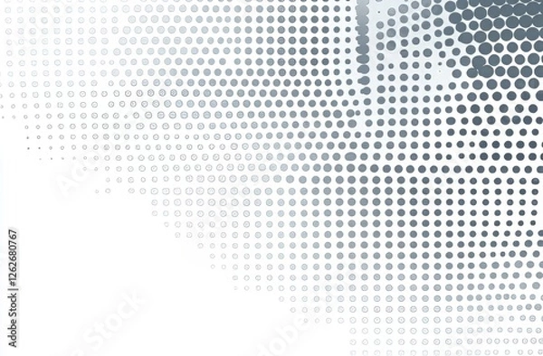 Fototapeta Gray pixel pattern with digital data dots, forming a digital technology background.