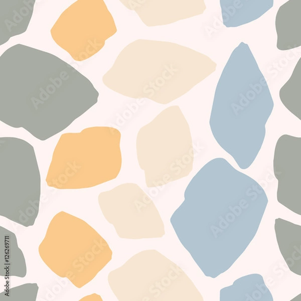 Fototapeta Vector seamless pattern with colored retro stones