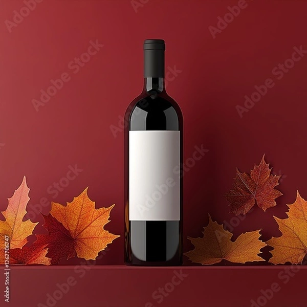 Fototapeta Premium Wine Bottles Setup for Promotional Use. Wine Photography for Social Media and Advertising. Wine Marketing Visuals for Wineries and Events. Modern Wine Bottle Display for Branding and Promotion