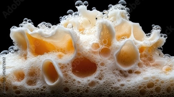 Fototapeta Close-up Beer Foam Texture, Abstract Bubbles