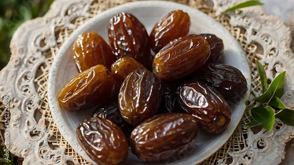 Obraz "The Art of Serving Dates: Elevating Presentation on White Plates"