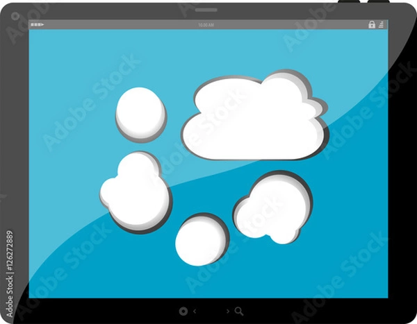 Obraz speech bubble on black tablet pc social, network concept