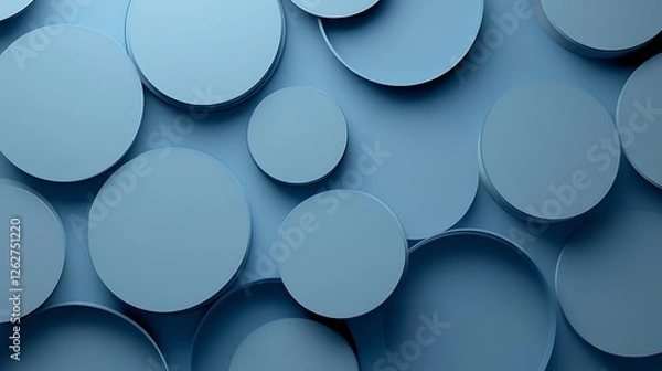 Fototapeta Abstract Blue Circles Overlapping Pattern Design