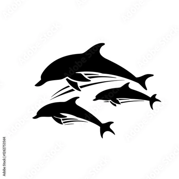 Fototapeta dolphins silhouette