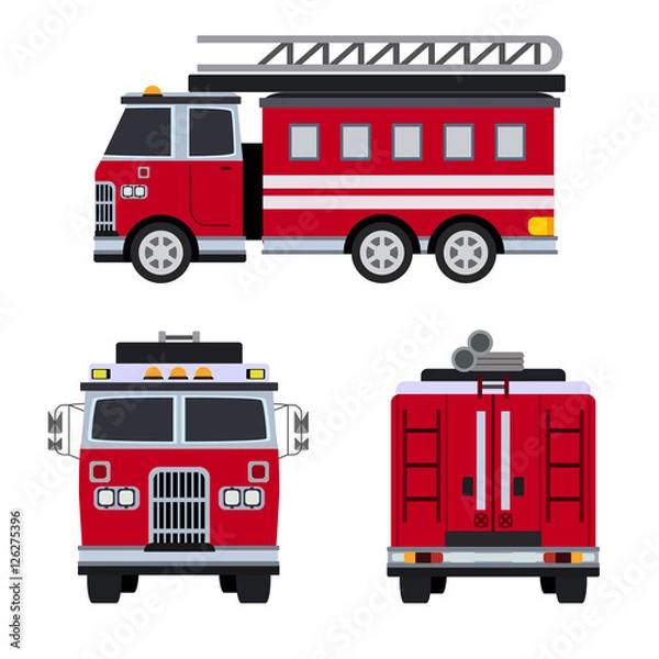 Obraz fire engine flat icon