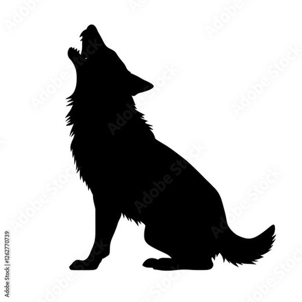 Obraz howling wolf silhouette