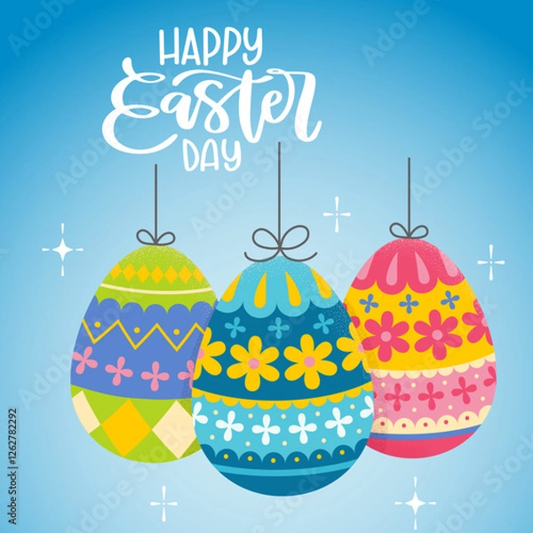 Obraz Happy Easter Background Card vector illustration