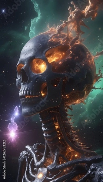 Obraz Skull abstract background for wallpaper 